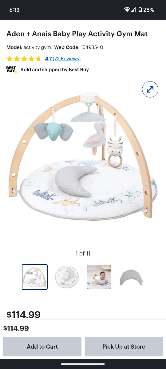 Aden + Anais Baby Play Activity Gym Mat image indicator(4)