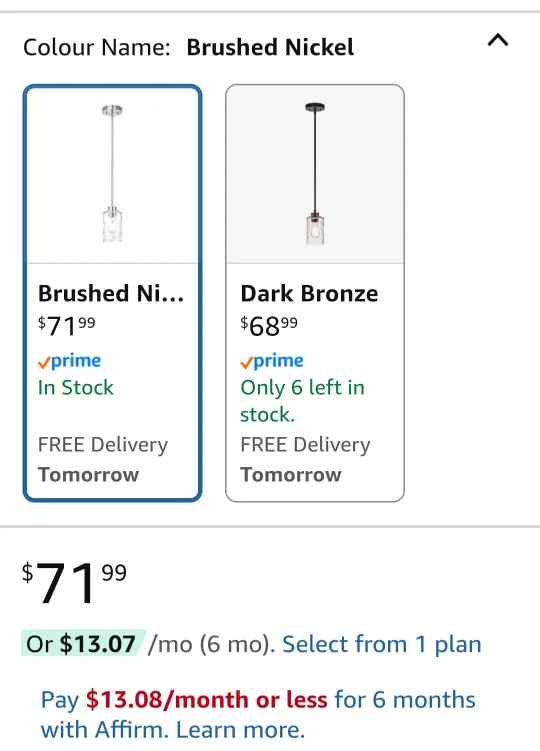 BNIB - XinBei Brushed Nickel Mini Pendant Light image indicator(5)