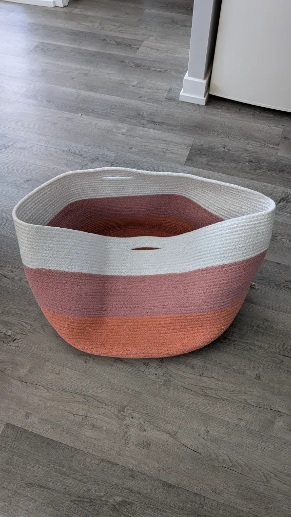 Striped Cotton Rope Basket thumbnail