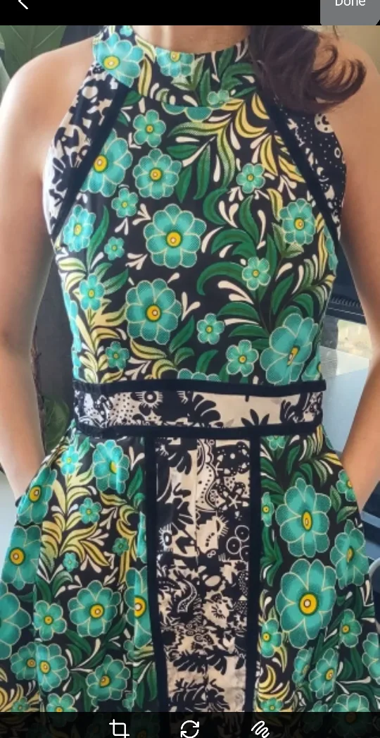 Floral Print Halter Neck Cotten Long Dress thumbnail