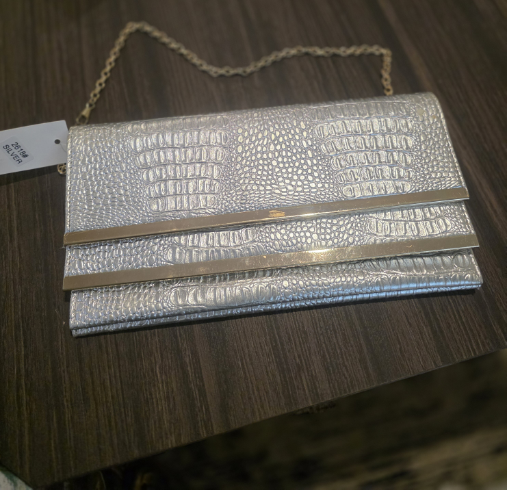 Silver Clutch Purse