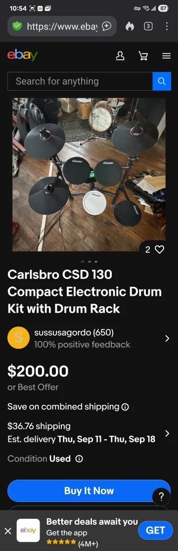 Carlsbro CSD 130 Compact Electronic Drum Kit image indicator(5)
