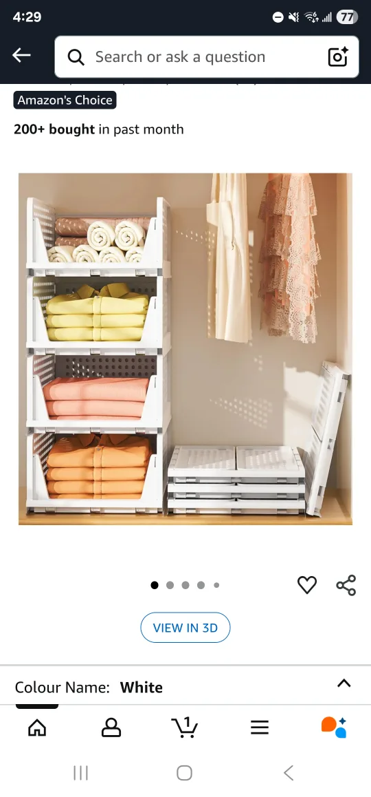 *NEW* NEPROCK Plastic Storage Basket - White, 4 Pack