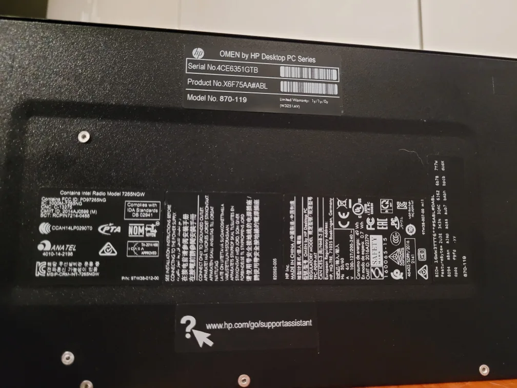 OMEN by HP Desktop PC Series, i7 6700, Model No 870-119 image indicator(4)