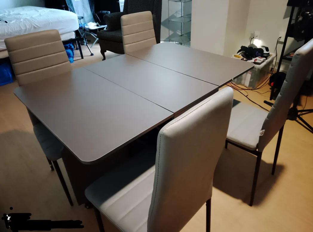 Folding Dining Table with pantry drawers and 4 Chairs - Grey image indicator(2)