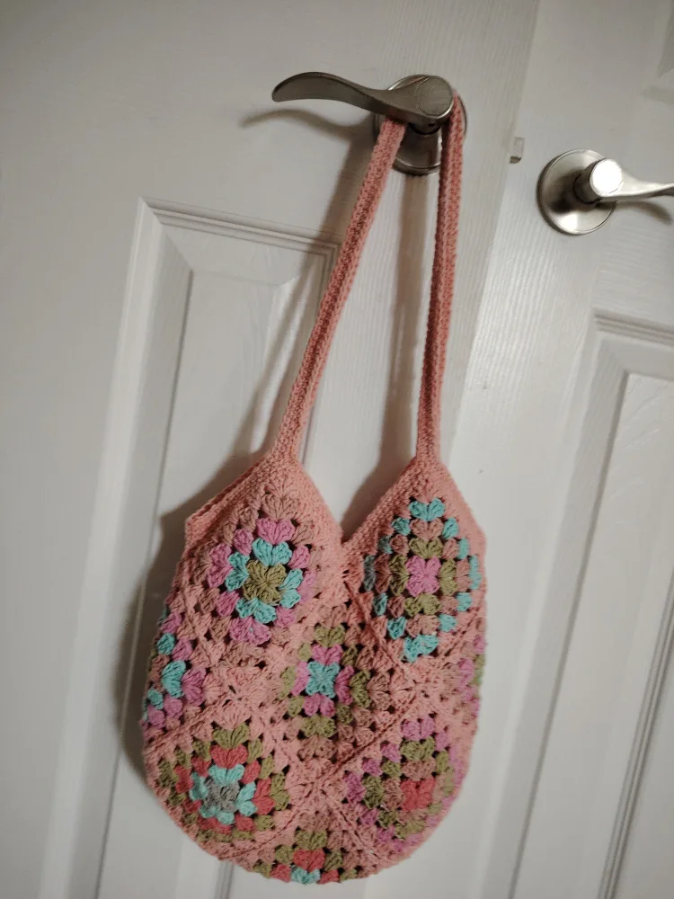 Handmade Crochet Granny Square Bag image indicator(2)