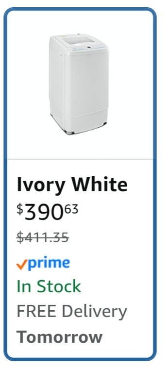Comfee Portable 1.0 cu. Ft. Washing Machine - Ivory White - photo 2