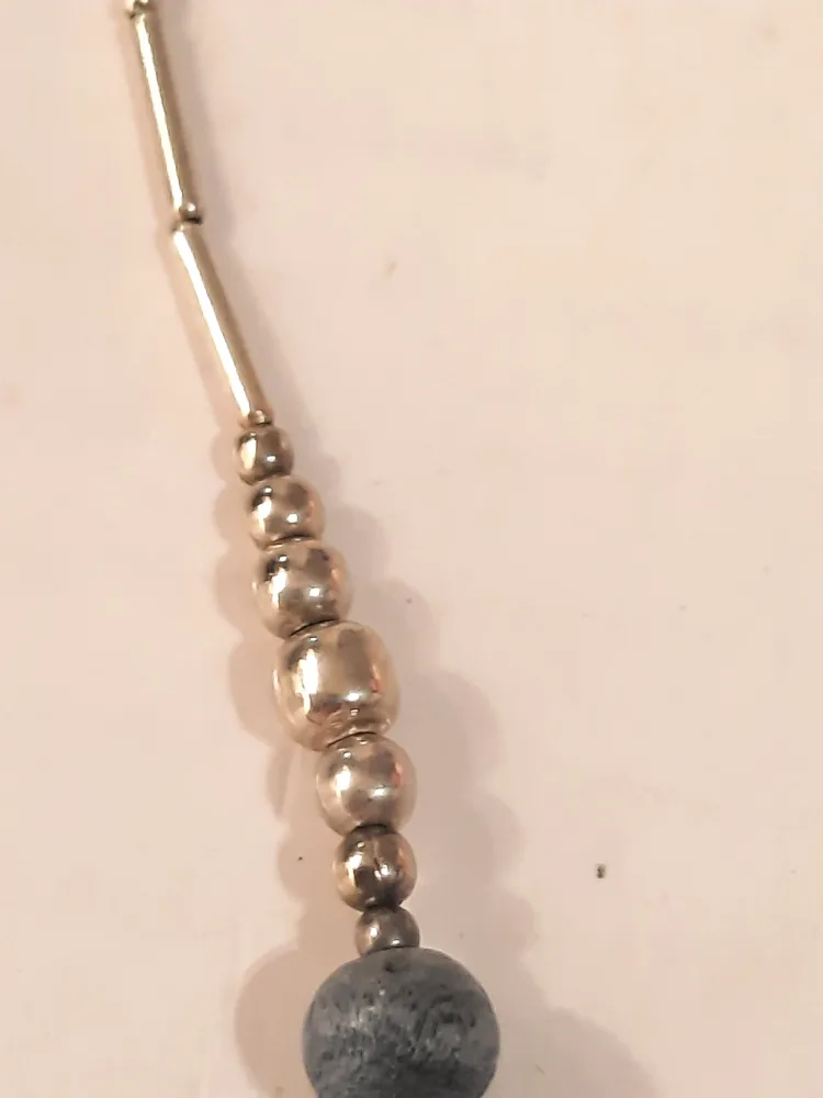 Handmade Blue Stone & Silver Necklace image indicator(5)