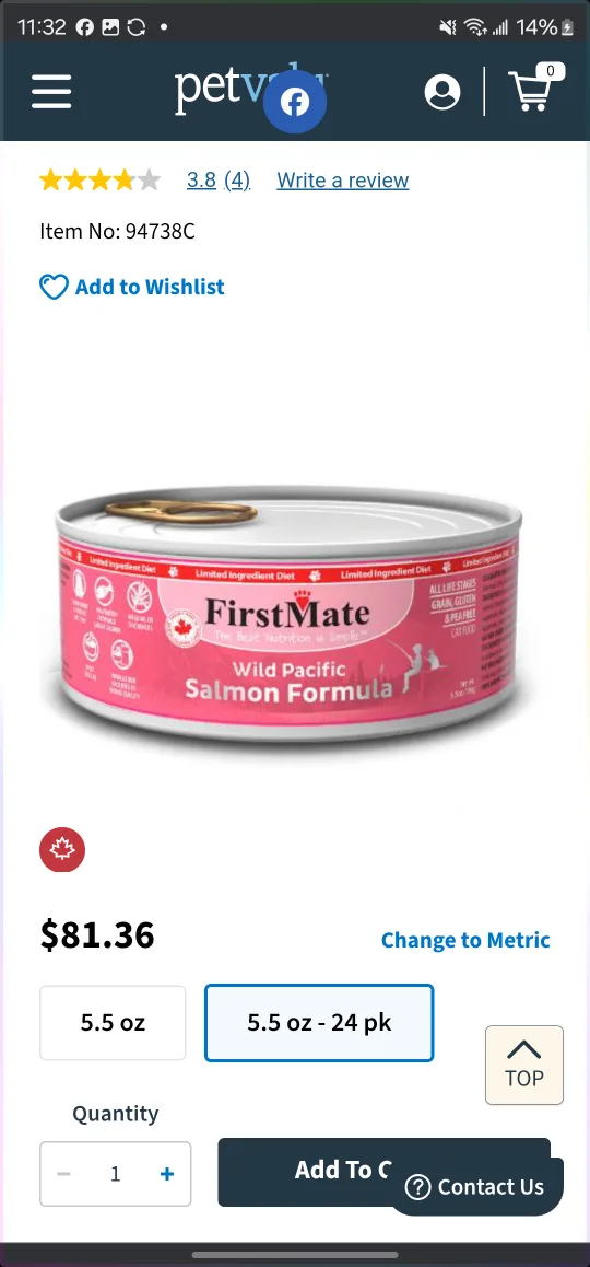 FirstMate Wild Pacific Salmon Cat Food (24 cans) thumbnail