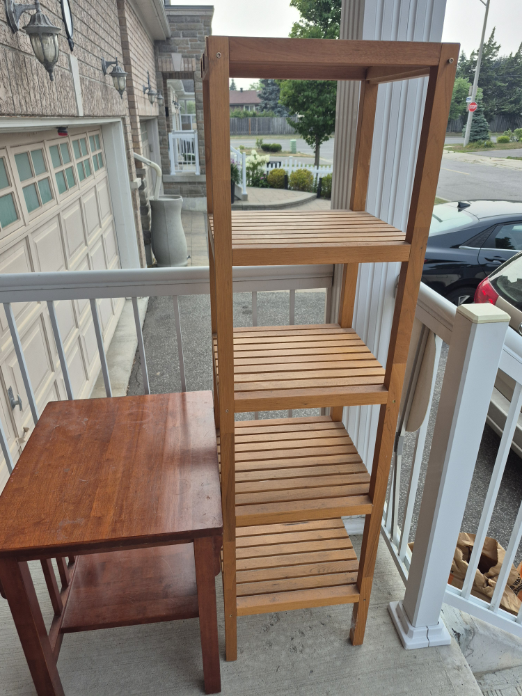 Wooden Shelf and Table Set