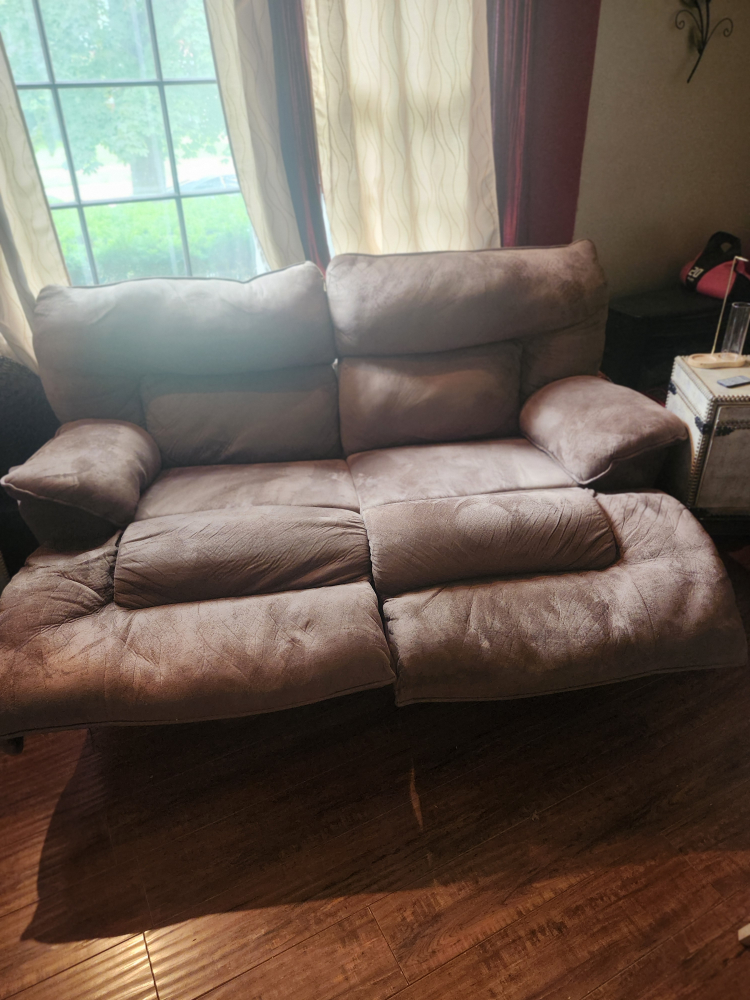 Brown Microfiber Reclining Couch/ Rocking Loveseat