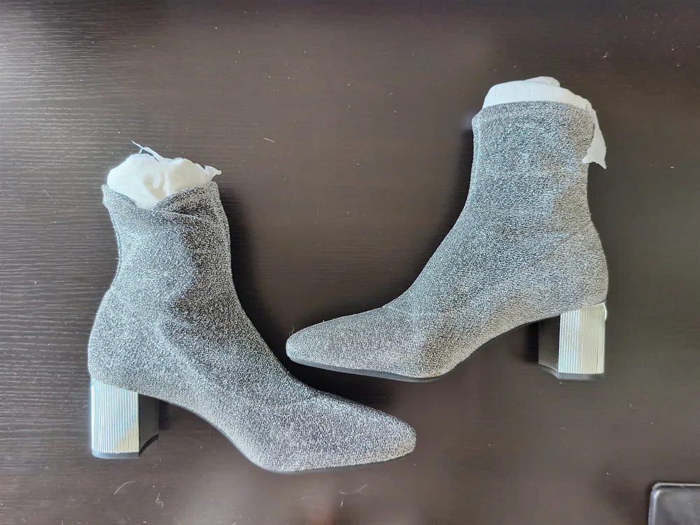 Michael Kors Silver Glitter Booties, Size 6.5 thumbnail