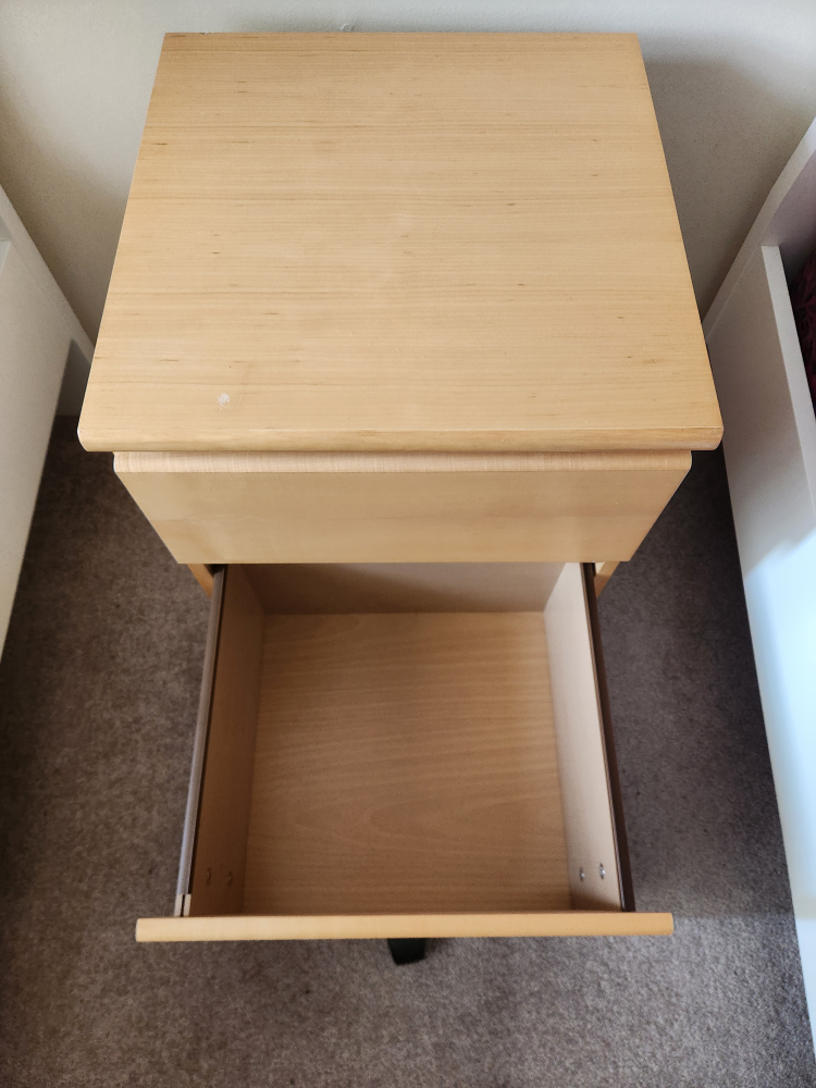 Wooden Bedside Table with Drawers - photo 4