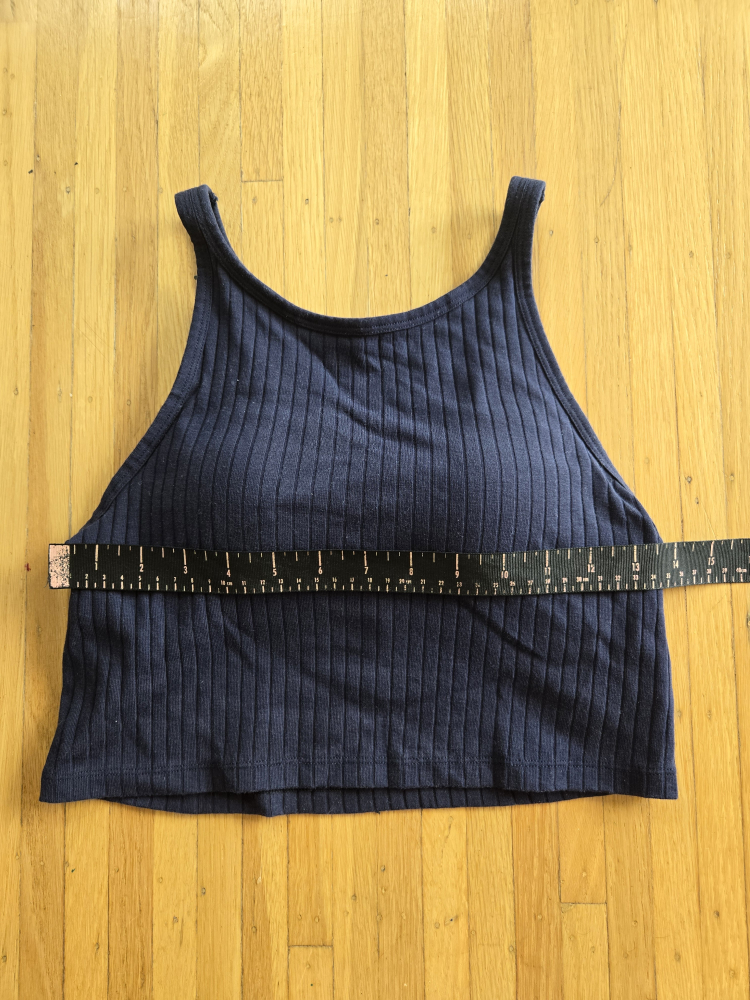 Uniqlo Ribbed Cropped Bra Sleeveless Top Navy Small - photo 2