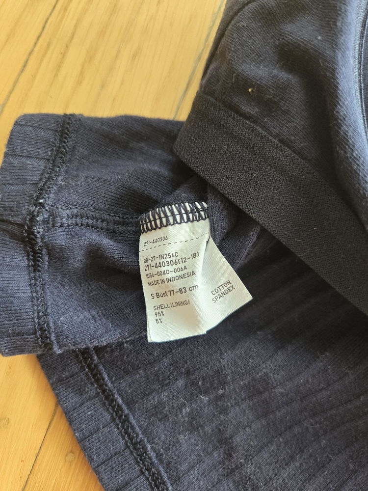 Uniqlo Ribbed Cropped Bra Sleeveless Top Navy Small - photo 5