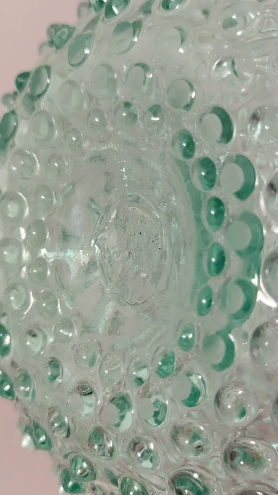 Vintage  Hobnail Uranium Glass Pitcher 8 inches tall image indicator(7)