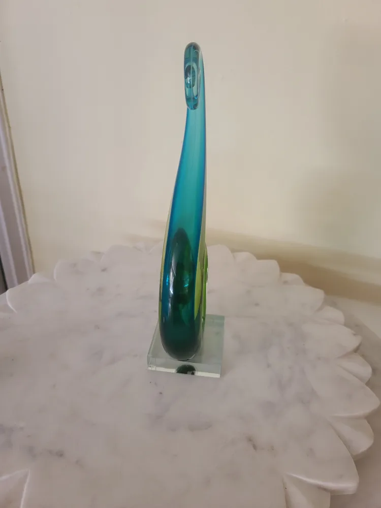 Green & Blue Glass Swirl Sculpture image indicator(2)