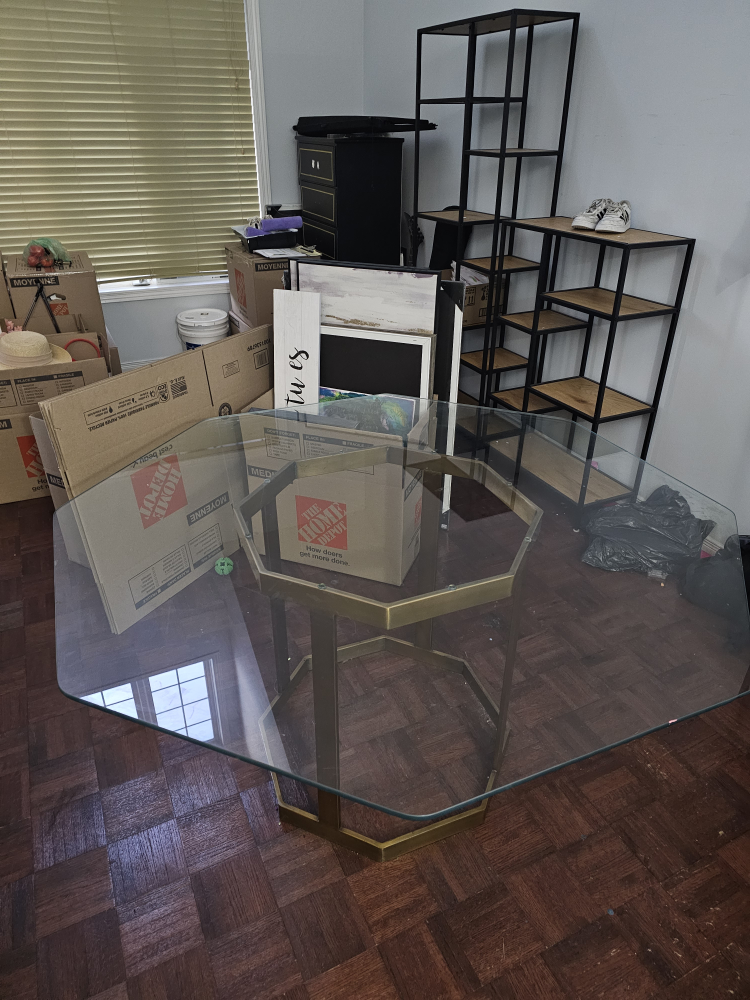 Glass Top Octagon Dining Table