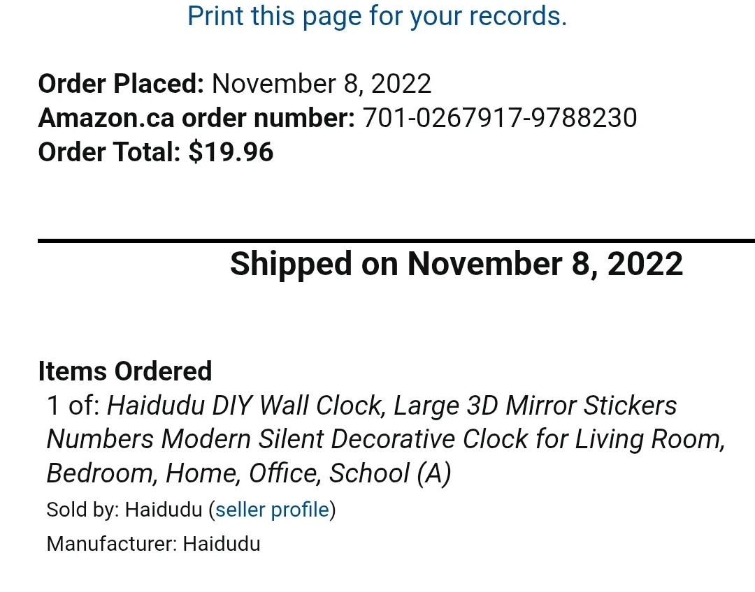 Haidudu DIY 3D Mirror Wall Clock - New in Box! image indicator(7)