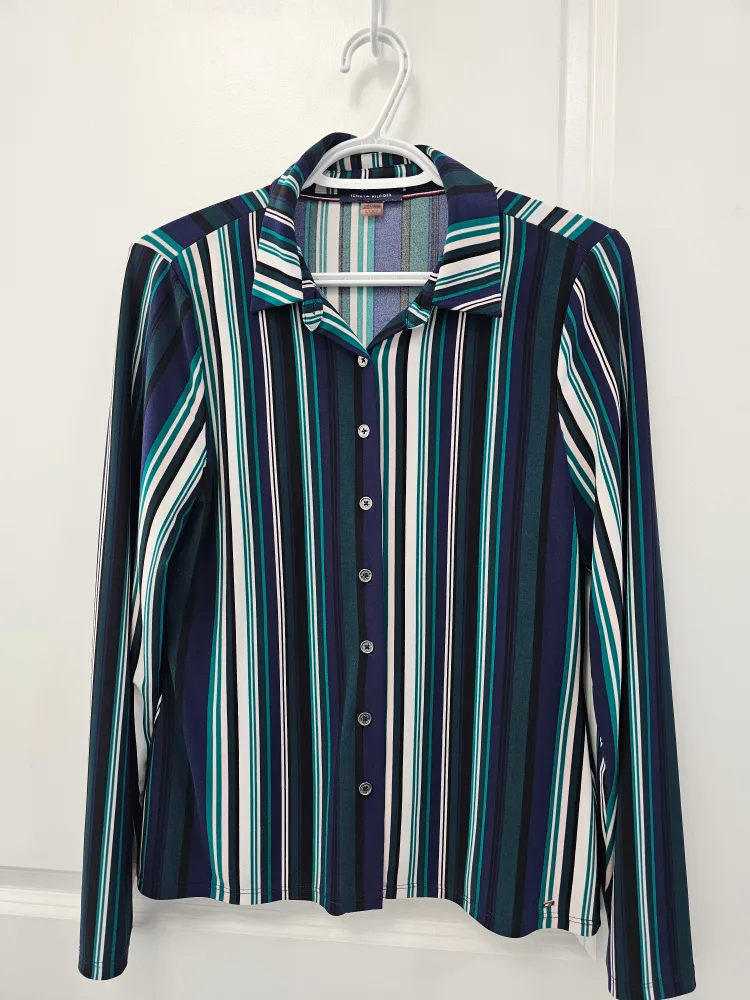 Tommy Hilfiger Striped Button-Up Blouse- Size S thumbnail