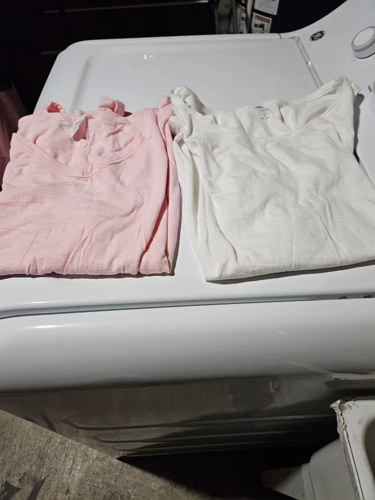 Two Women's Tank Tops - Pink and White