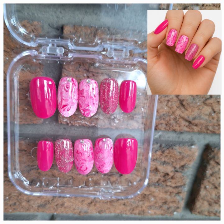 Pink Press-On Nails - New