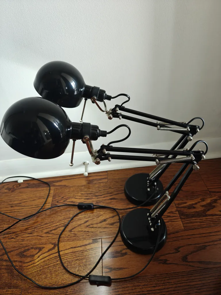 2 IKEA FORSA Black Desk Work Lamp white light thumbnail
