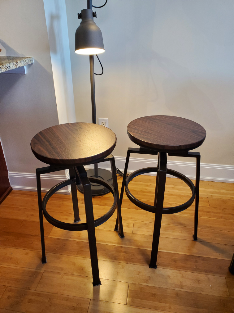 Set of 2 Adjustable Height Bar Stools