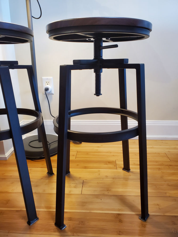 Set of 2 Adjustable Height Bar Stools - photo 3