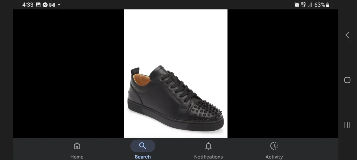 Christian Louboutin Orlato Spiked Black Leather Sneakers thumbnail