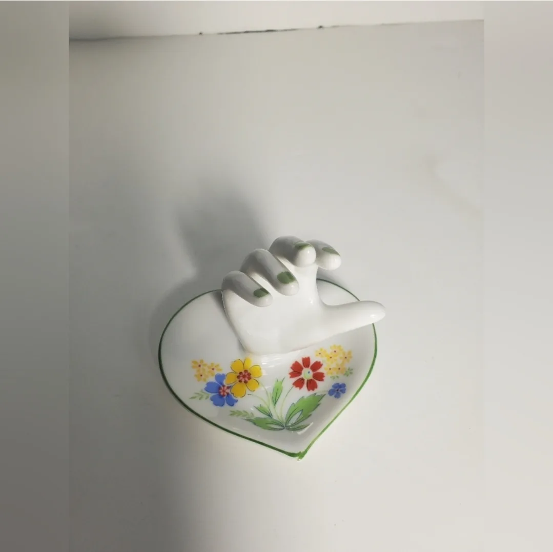 Vintage Porcelain Hand Figurine and Trinket Dish image indicator(8)