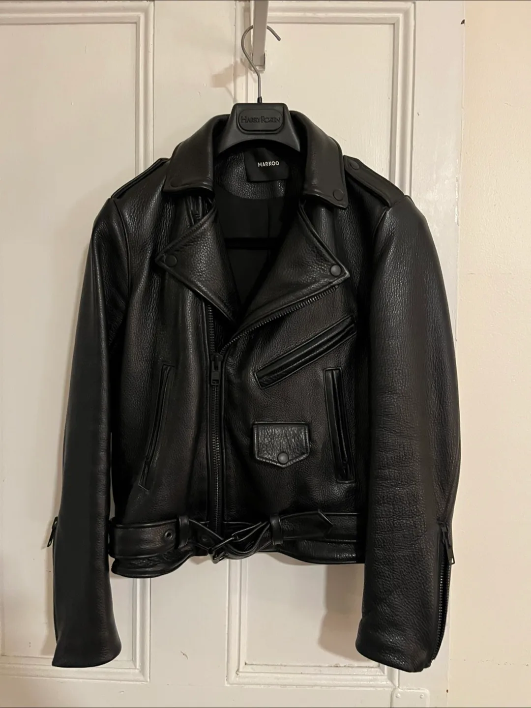 Markoo Black Motorcycle Jacket S/M thumbnail