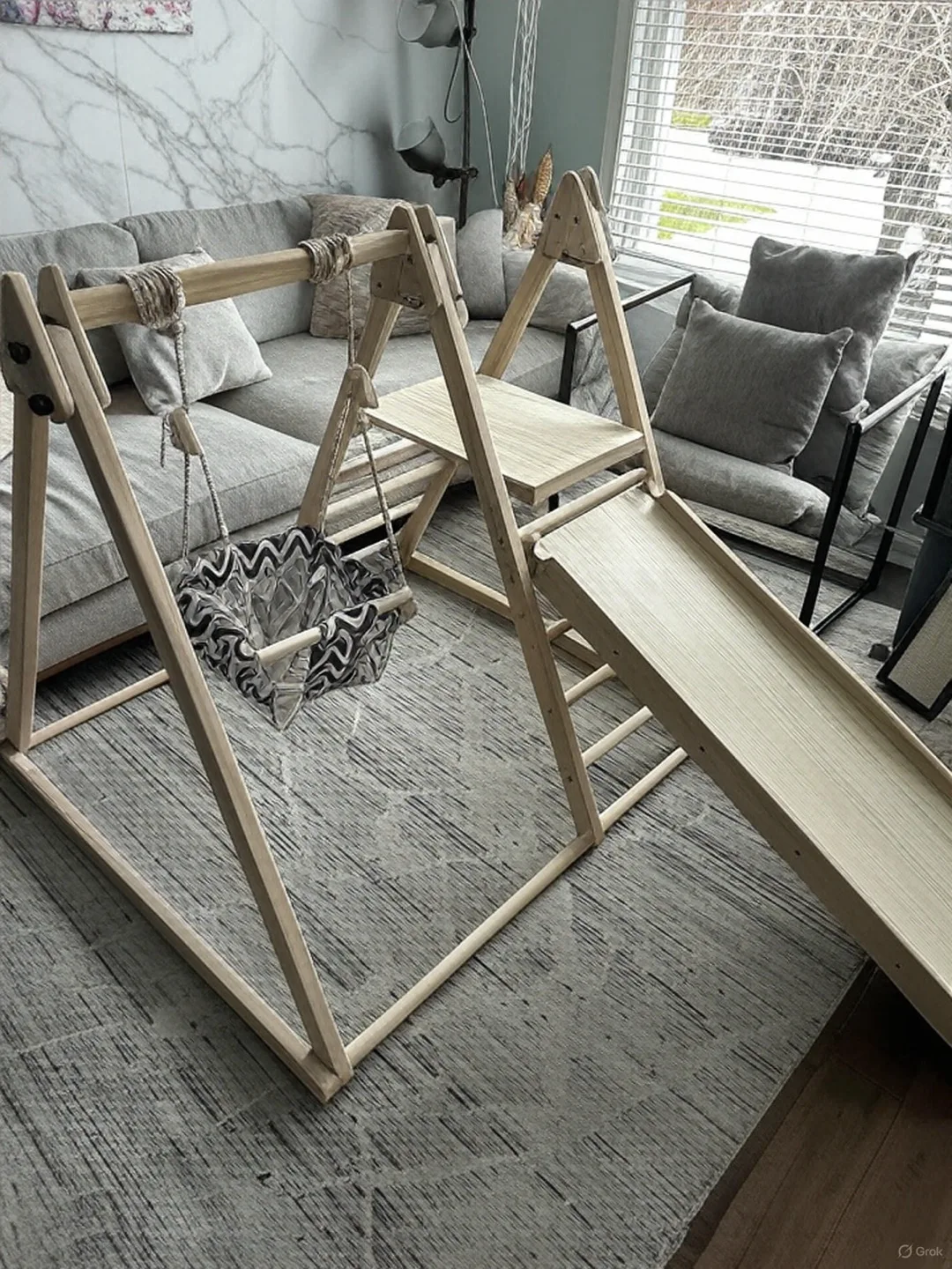 Wooden Climbing Frame with Slide and Swing thumbnail