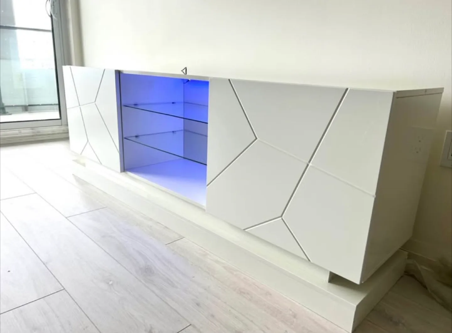 White TV Stand with LED Lighting thumbnail
