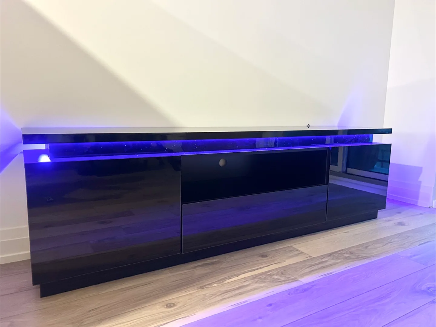 Black TV Stand with LED Lights thumbnail
