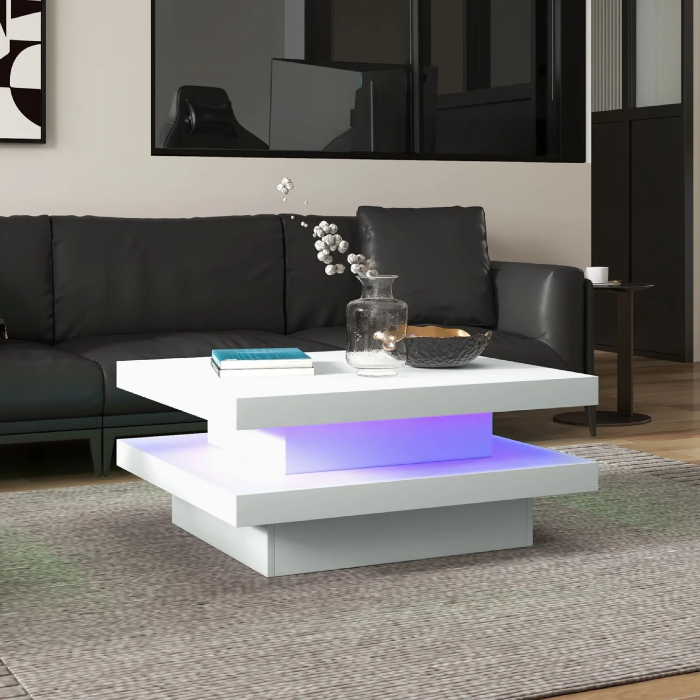 LED Coffee Table - Modern White Centre Table thumbnail