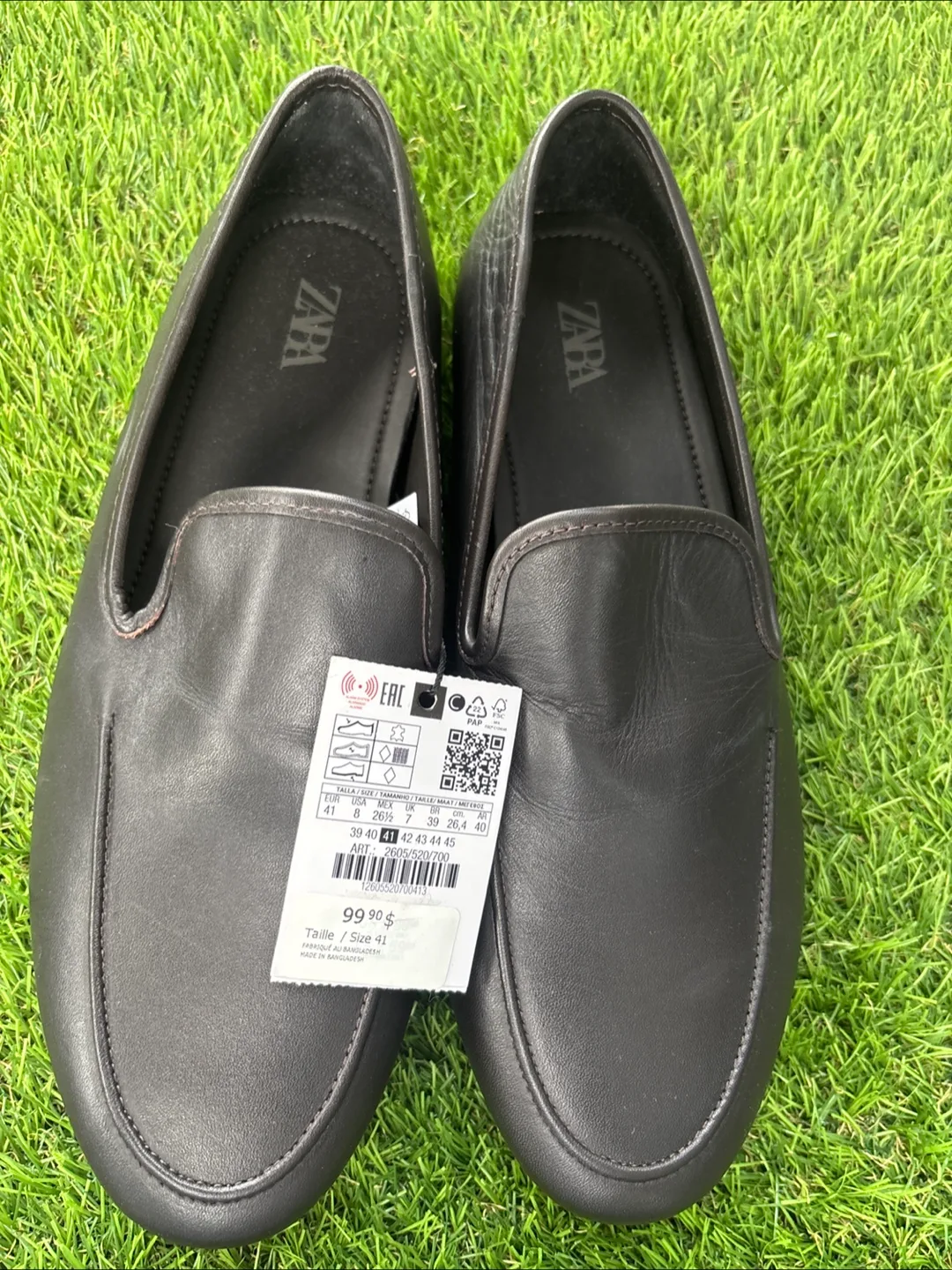 Zara Brown Leather Loafers - Size 8.5 image indicator(7)