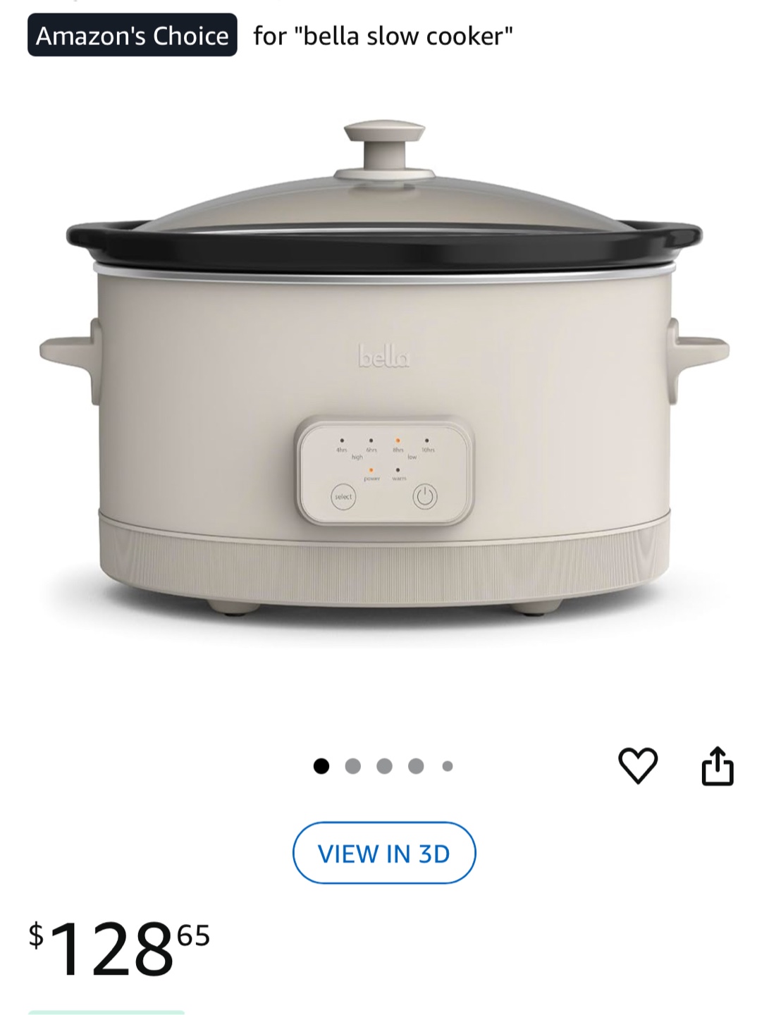 Brand new Bella Slow Cooker 6 quarter