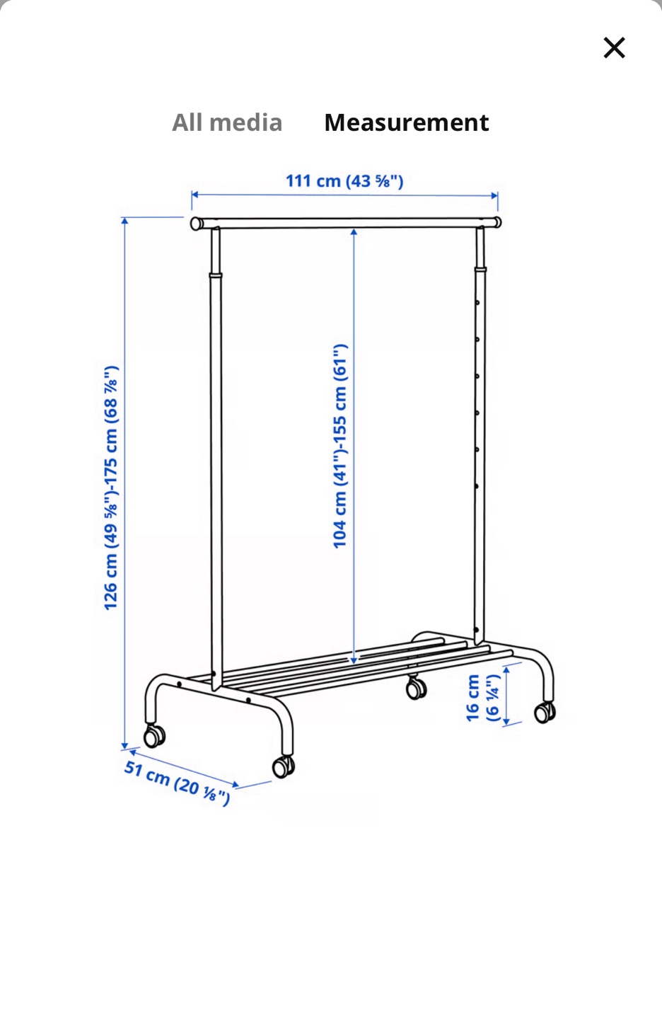 IKEA White Clothes Rack - photo 2
