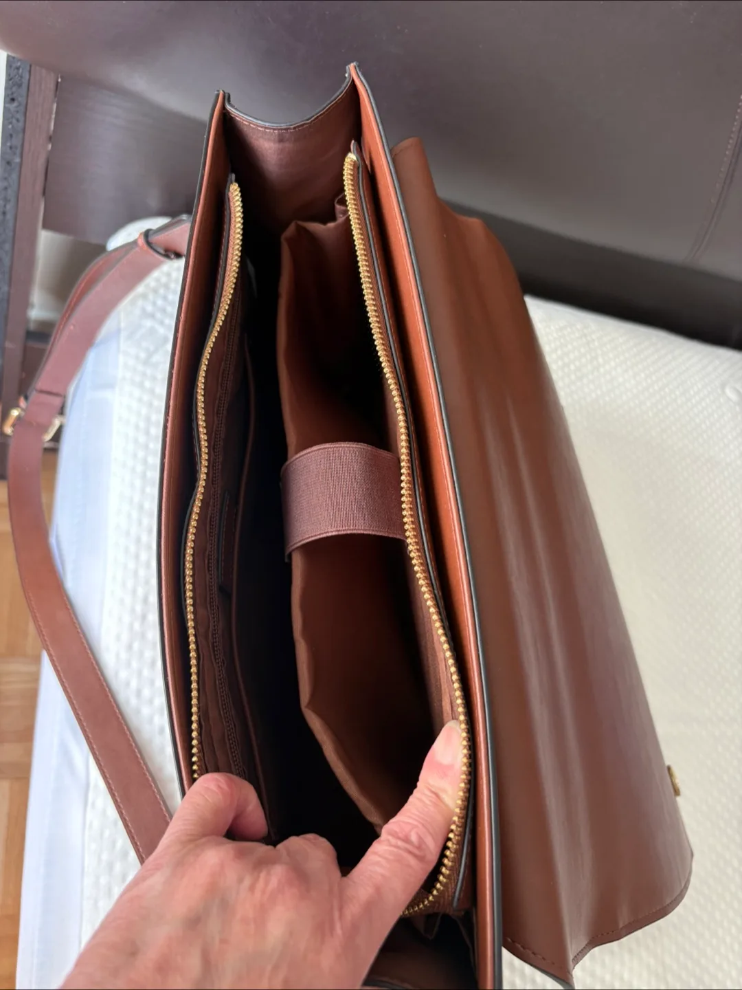 Tan Bow Accent Briefcase image indicator(4)