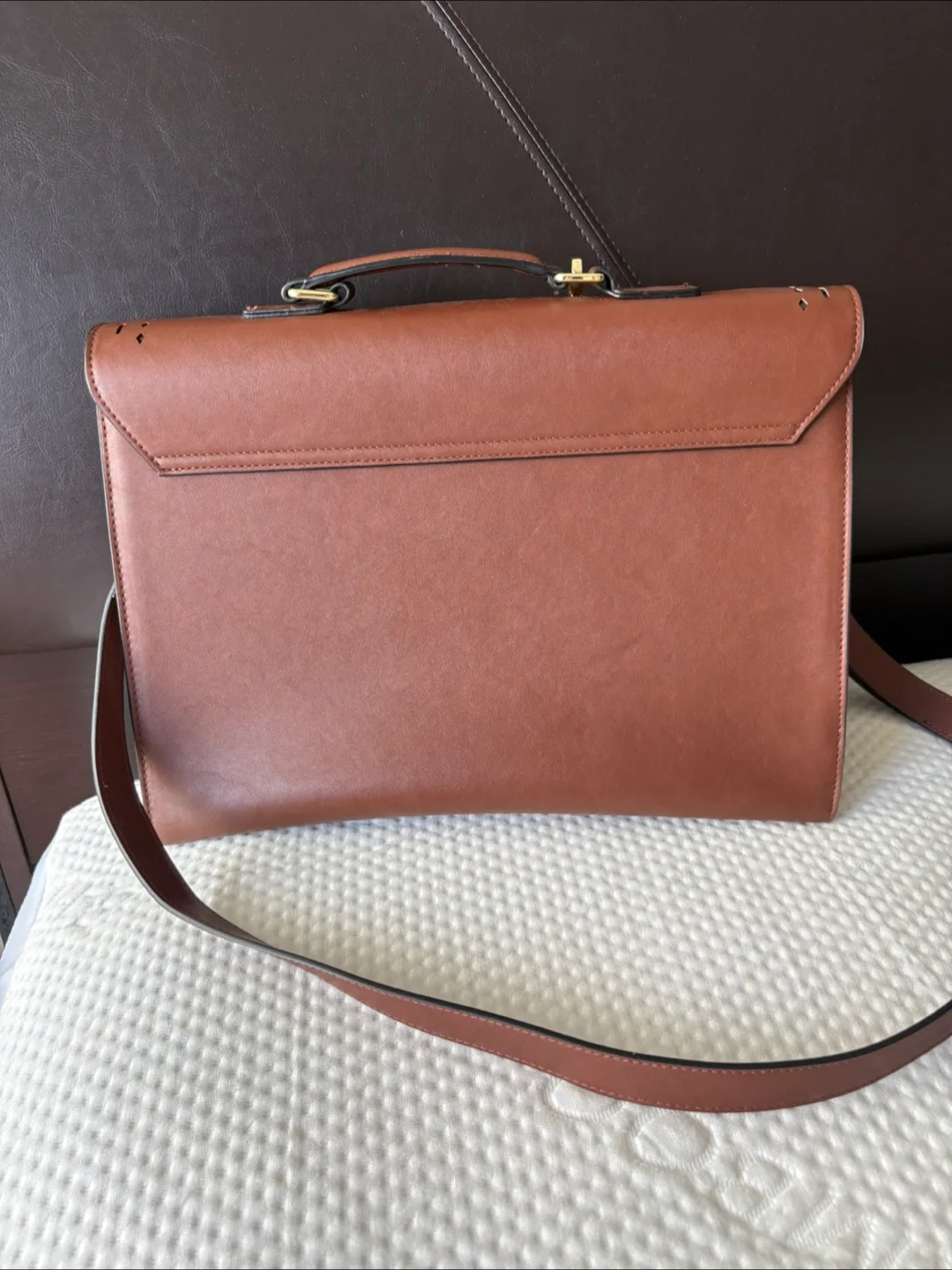 Tan Bow Accent Briefcase image indicator(2)