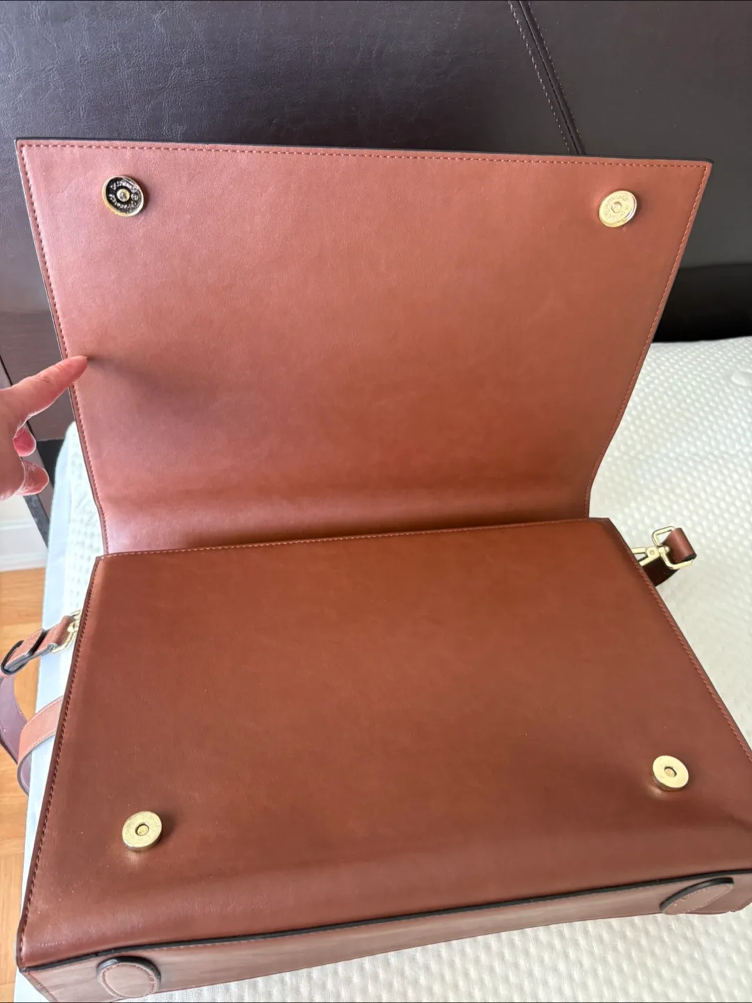 Tan Bow Accent Briefcase image indicator(3)