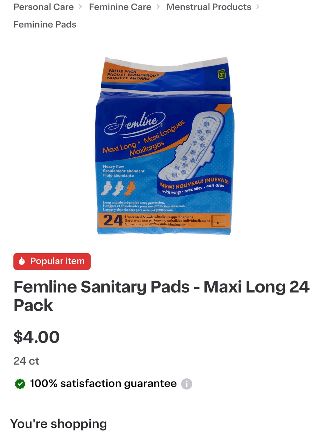 Femline Maxi Long & Life Brand Overnight Pads - photo 2