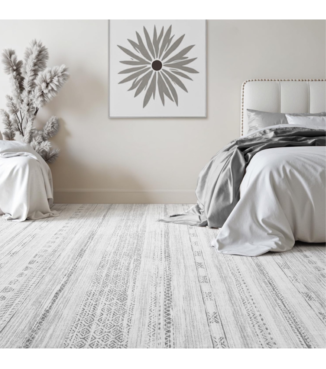 8x10 Washable Boho Rug for Bedroom, office , dining room Grey - photo 3