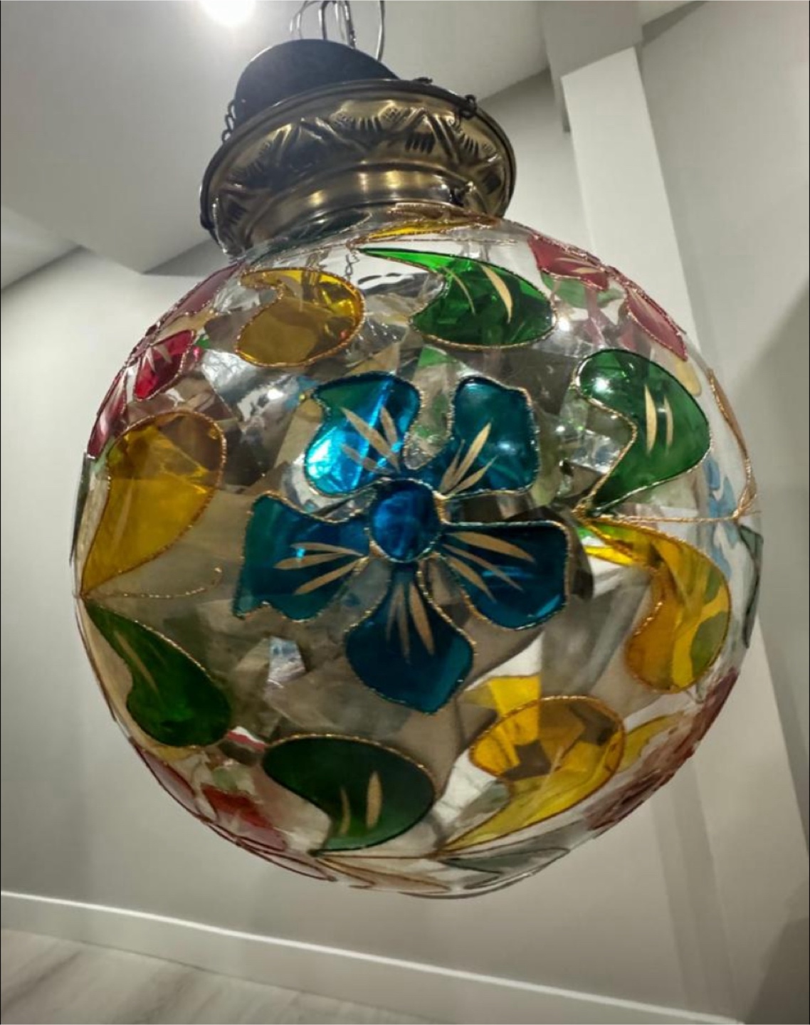 Floral Stained Glass Ceiling light fixture - photo 2