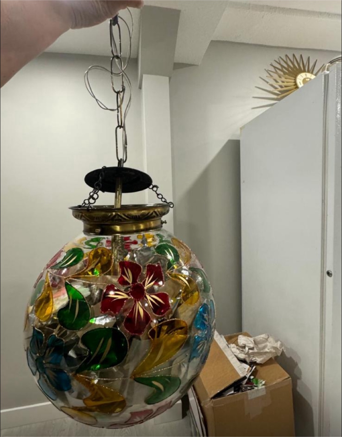 Floral Stained Glass Ceiling light fixture