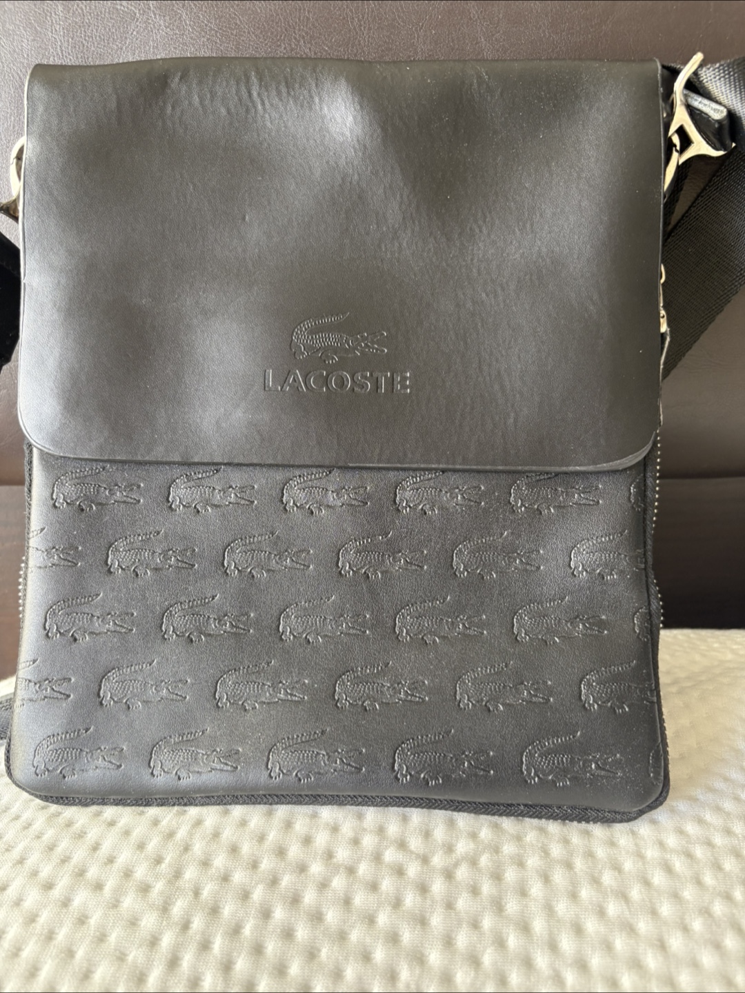 Black Leather Messenger Bag