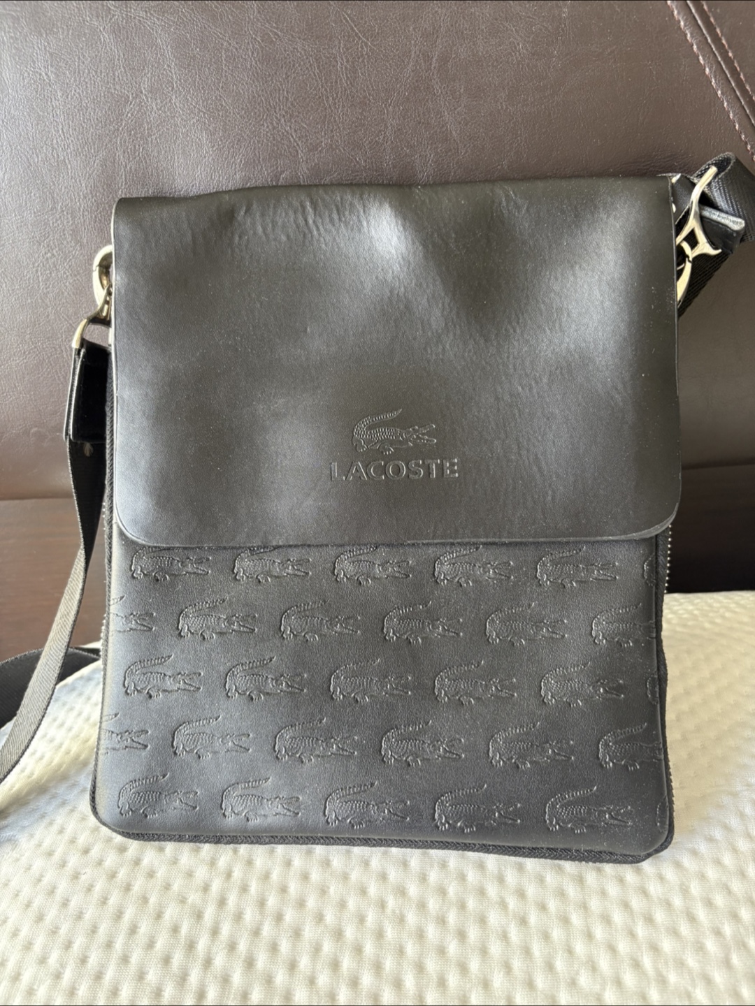 Black Leather Messenger Bag - photo 5