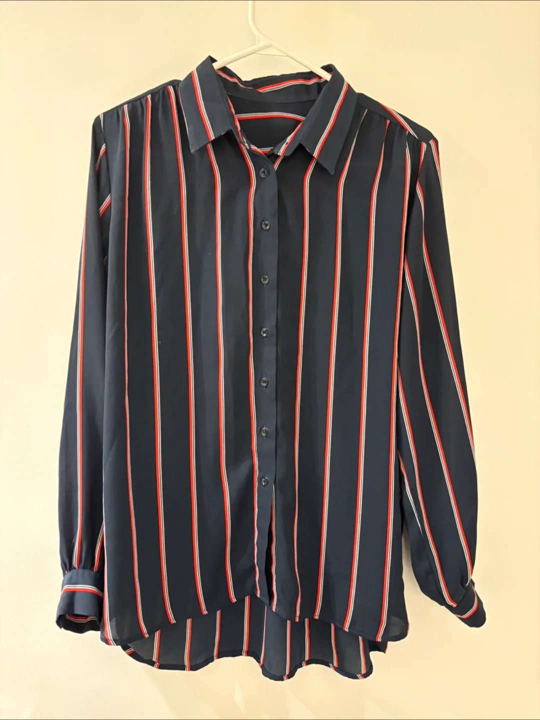 Striped Long Sleeve Blouse - women’s top thumbnail