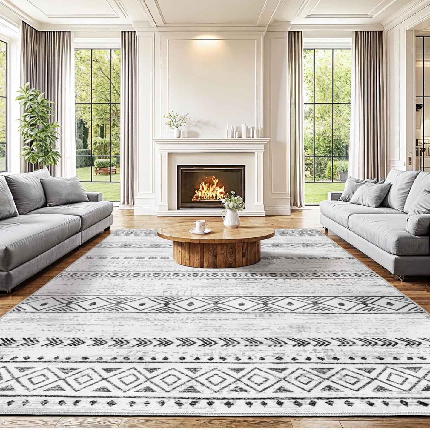 Easy to Clean Area Rug - 8*10 Waterproof & Stain Resistant